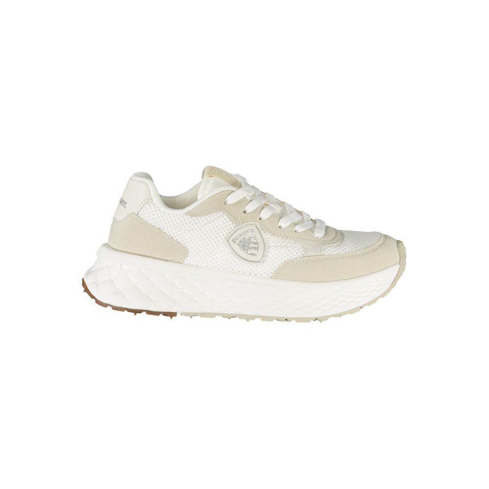 Blauer White Polyester Women Sneakers