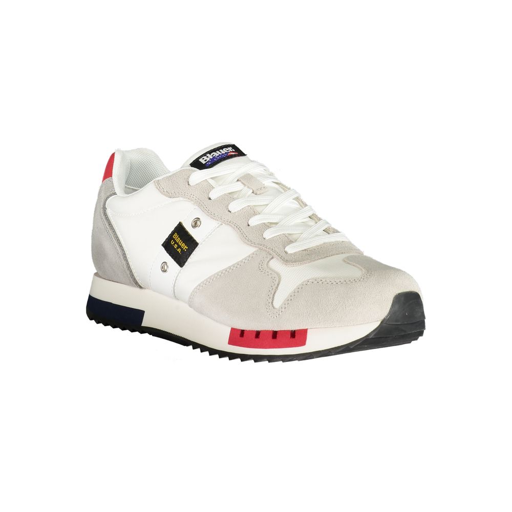 Blauer White Polyethylene Men Sneakers