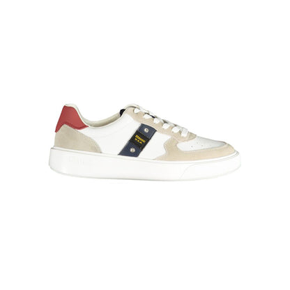Blauer White Polyurethane Men Sneaker