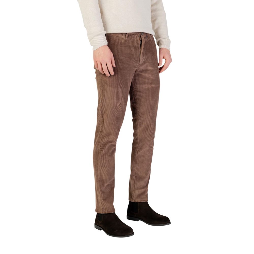 Borghese Brown Cotton Casual Pants
