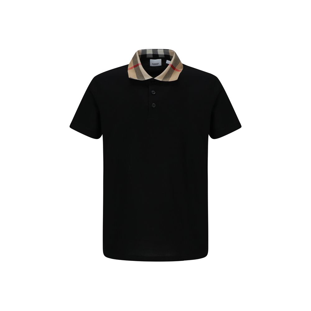 Burberry Black Cotton Polo Shirt