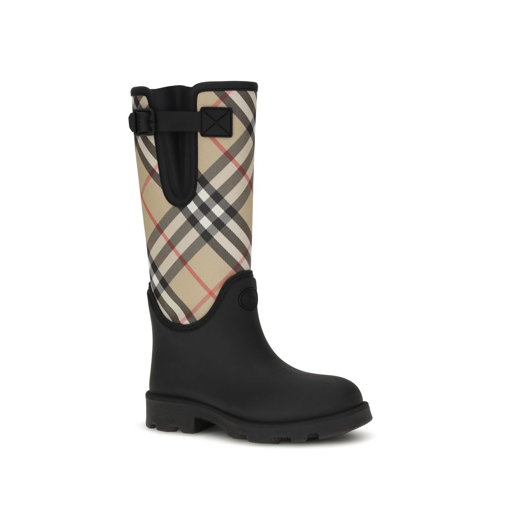 Burberry Black Rubber Rain Boots