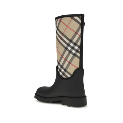 Burberry Black Rubber Rain Boots