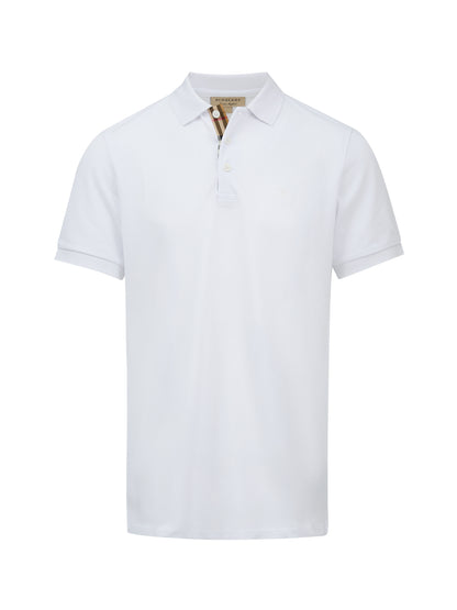 Burberry White Cotton Collared Polo Shirt