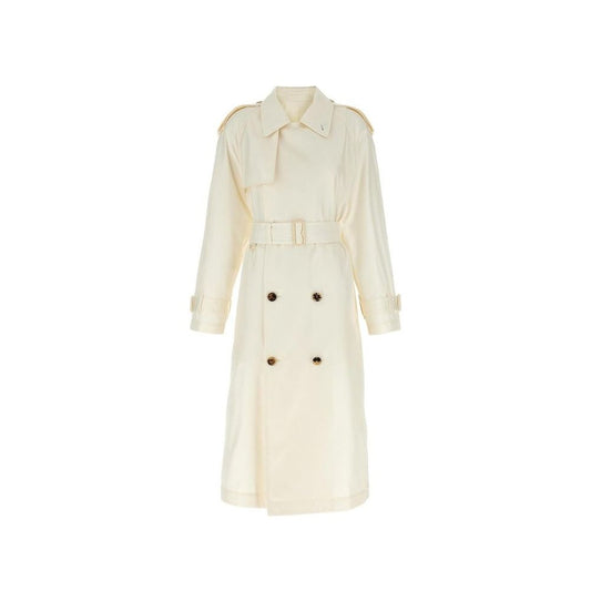 Burberry White Silk Coat