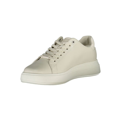 Calvin Klein Beige Leather Women Sneakers
