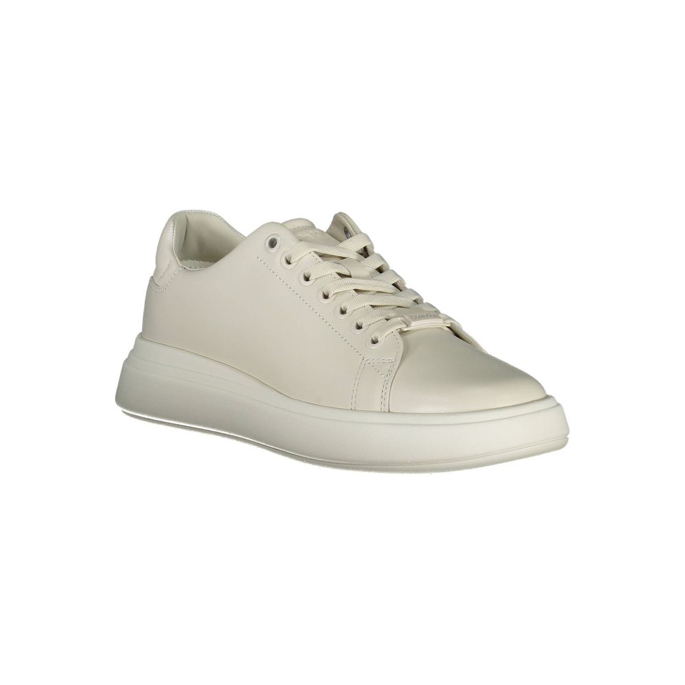 Calvin Klein Beige Leather Women Sneakers