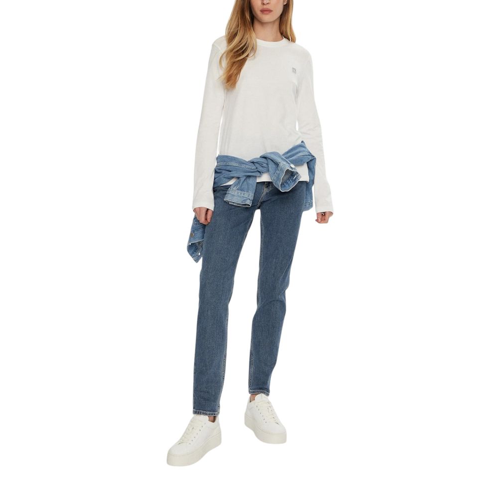 Calvin Klein Jeans White Cotton Tops & T-Shirt-Modeoutlet