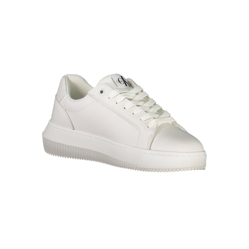 Calvin Klein White Leather Womens Sneakers-Modeoutlet