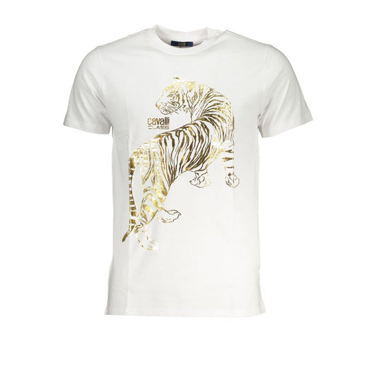 Cavalli Class Bianco Cotton Men T-Shirt