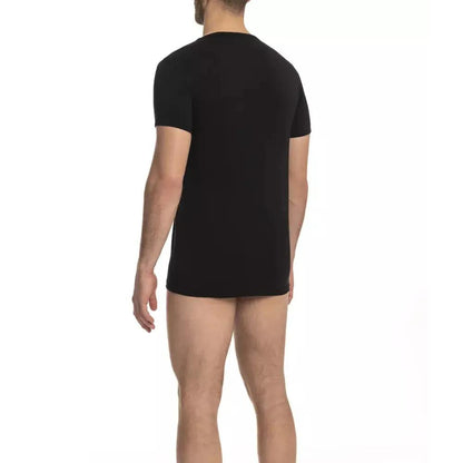 Cavalli Class Black Cotton Men T-Shirt