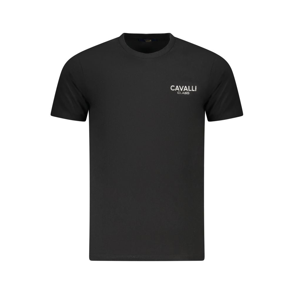 Cavalli Class Black Cotton Men T-Shirt
