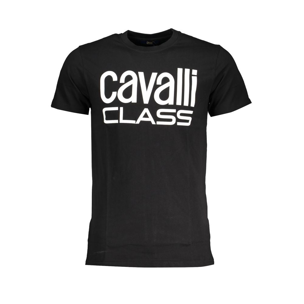 Cavalli Class Black Cotton Men T-Shirt