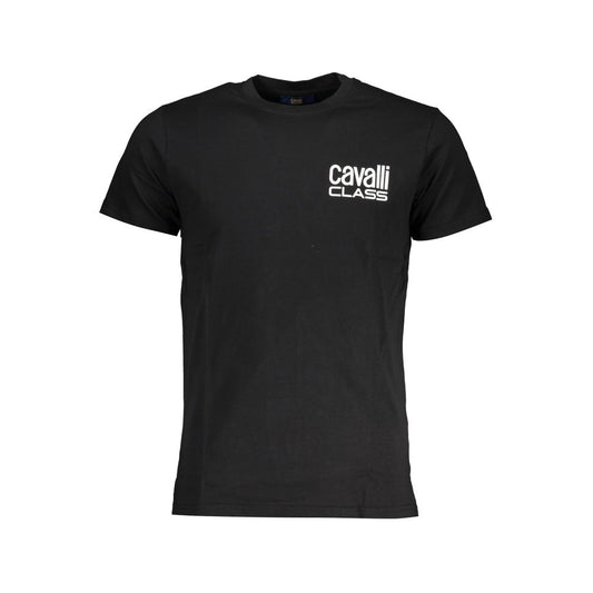 Cavalli Class Black Cotton Men T-Shirt