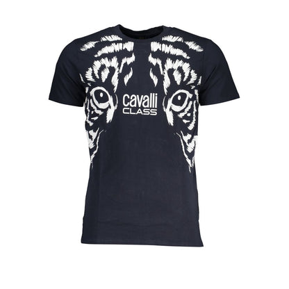 Cavalli Class Blu Cotton Men T-Shirt