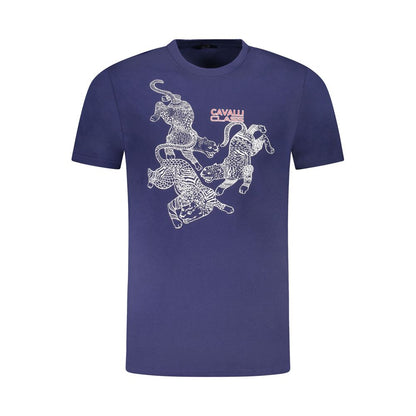Cavalli Class Blue Cotton Men T-Shirt