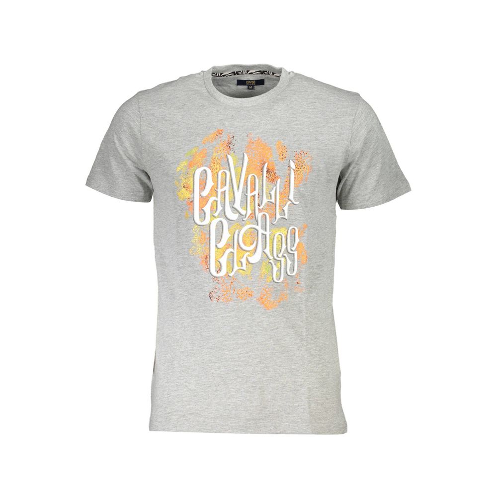 Cavalli Class Grigio Cotton Men T-Shirt