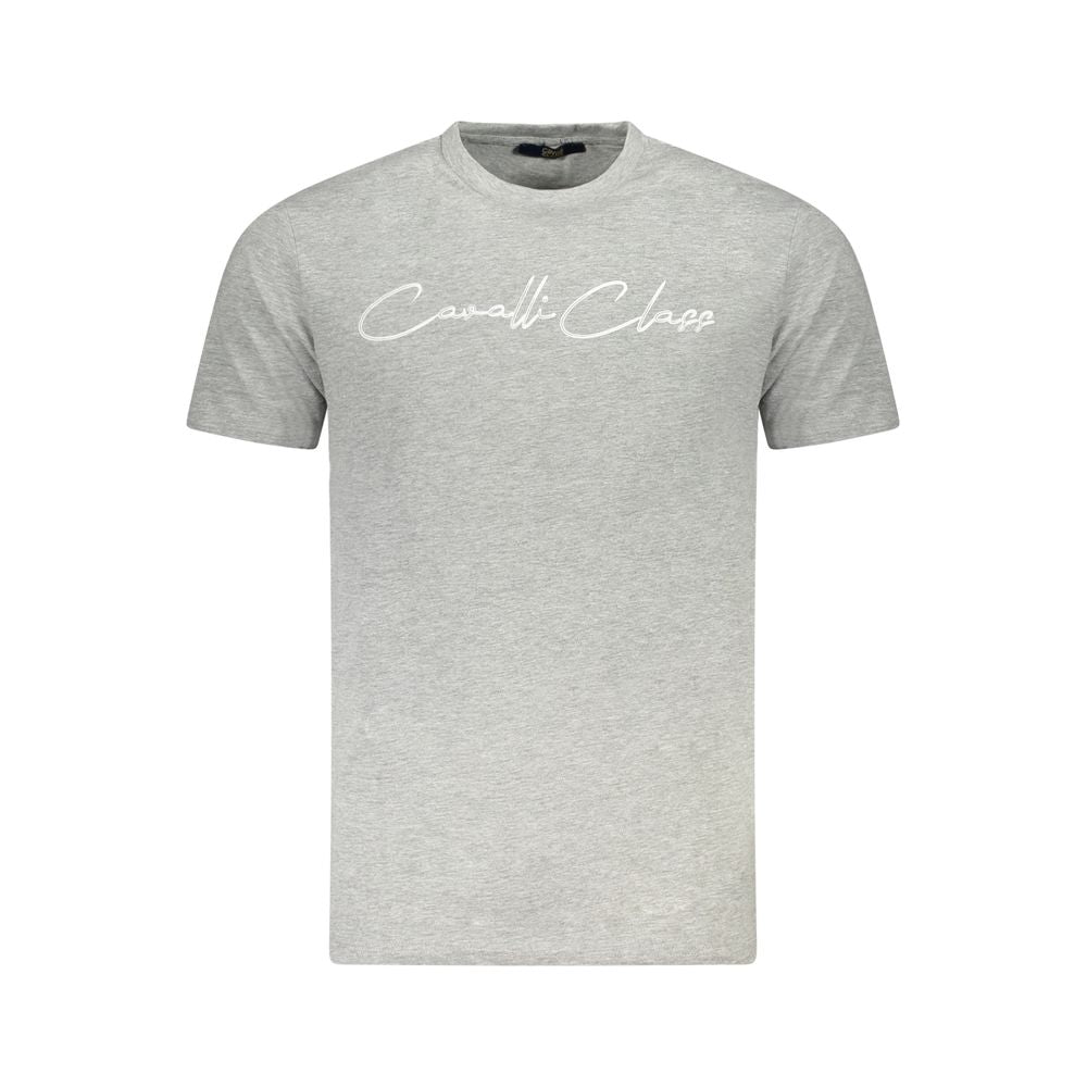 Cavalli Class Grigio Cotton Men T-Shirt