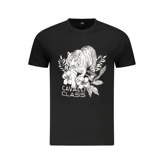 Cavalli Class Nero Cotton Men T-Shirt