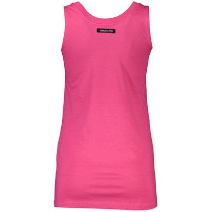 Cavalli Class Pink Cotton Tank Top