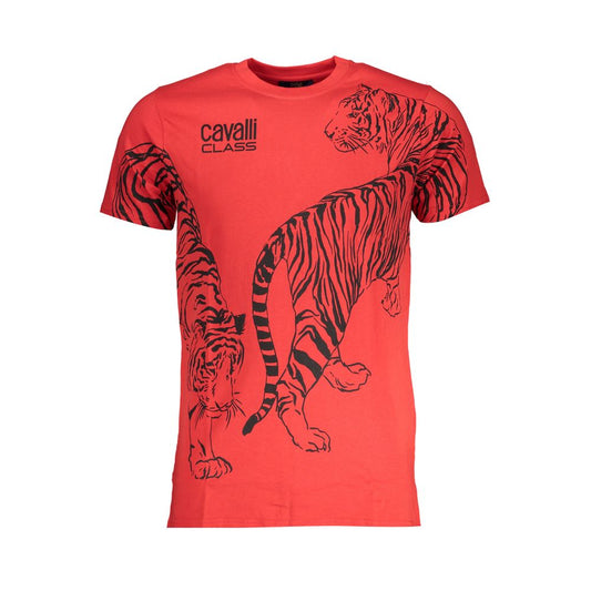 Cavalli Class Red Cotton Men T-Shirt