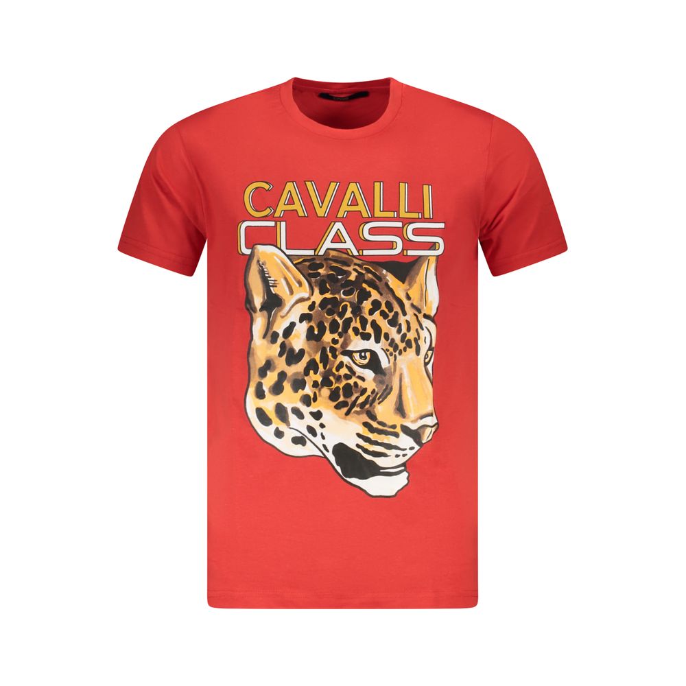 Cavalli Class Red Cotton Men T-Shirt