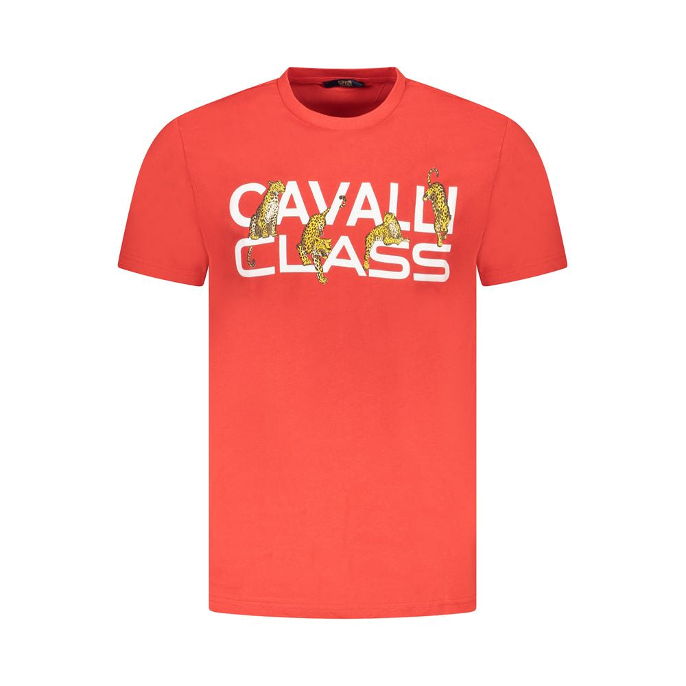 Cavalli Class Red Cotton Men T-Shirt