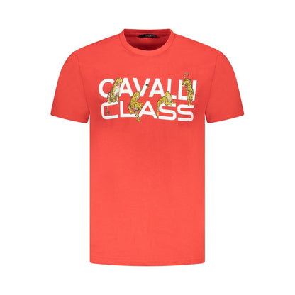 Cavalli Class Red Cotton Men T-Shirt