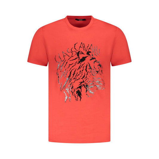 Cavalli Class Red Cotton Men T-Shirt