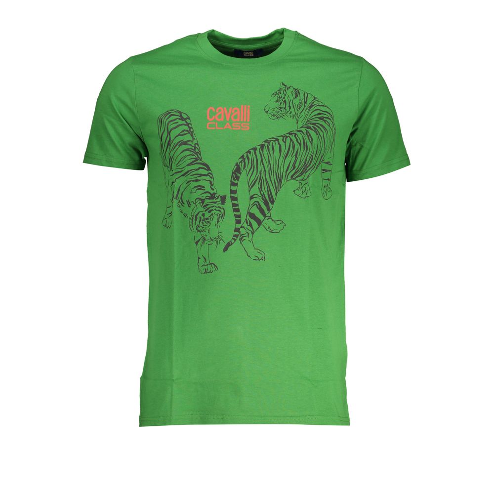 Cavalli Class Verde Cotton Men T-Shirt
