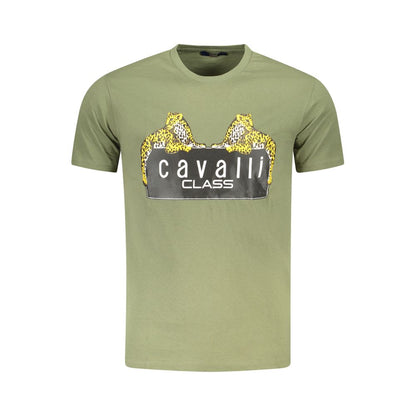 Cavalli Class Verde Cotton Men T-Shirt