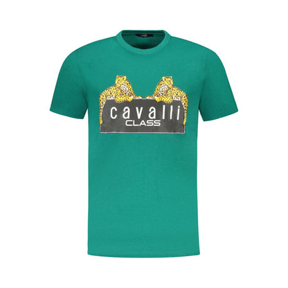 Cavalli Class Verde Cotton Men T-Shirt