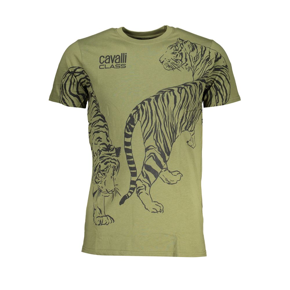 Cavalli Class Verde Cotton Men T-Shirt