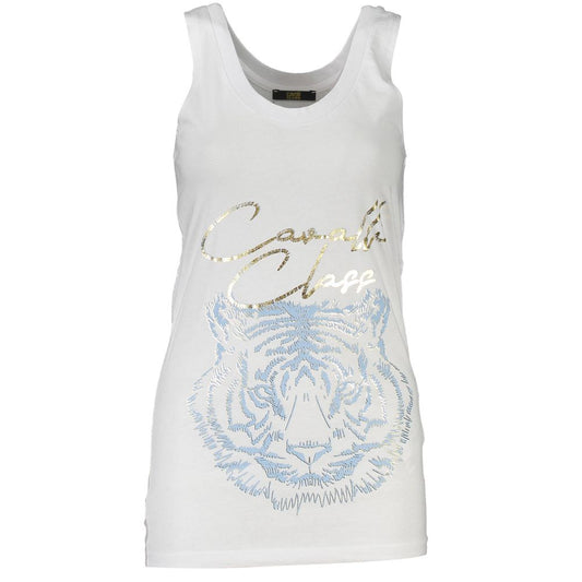 Cavalli Class White Cotton Tank Top