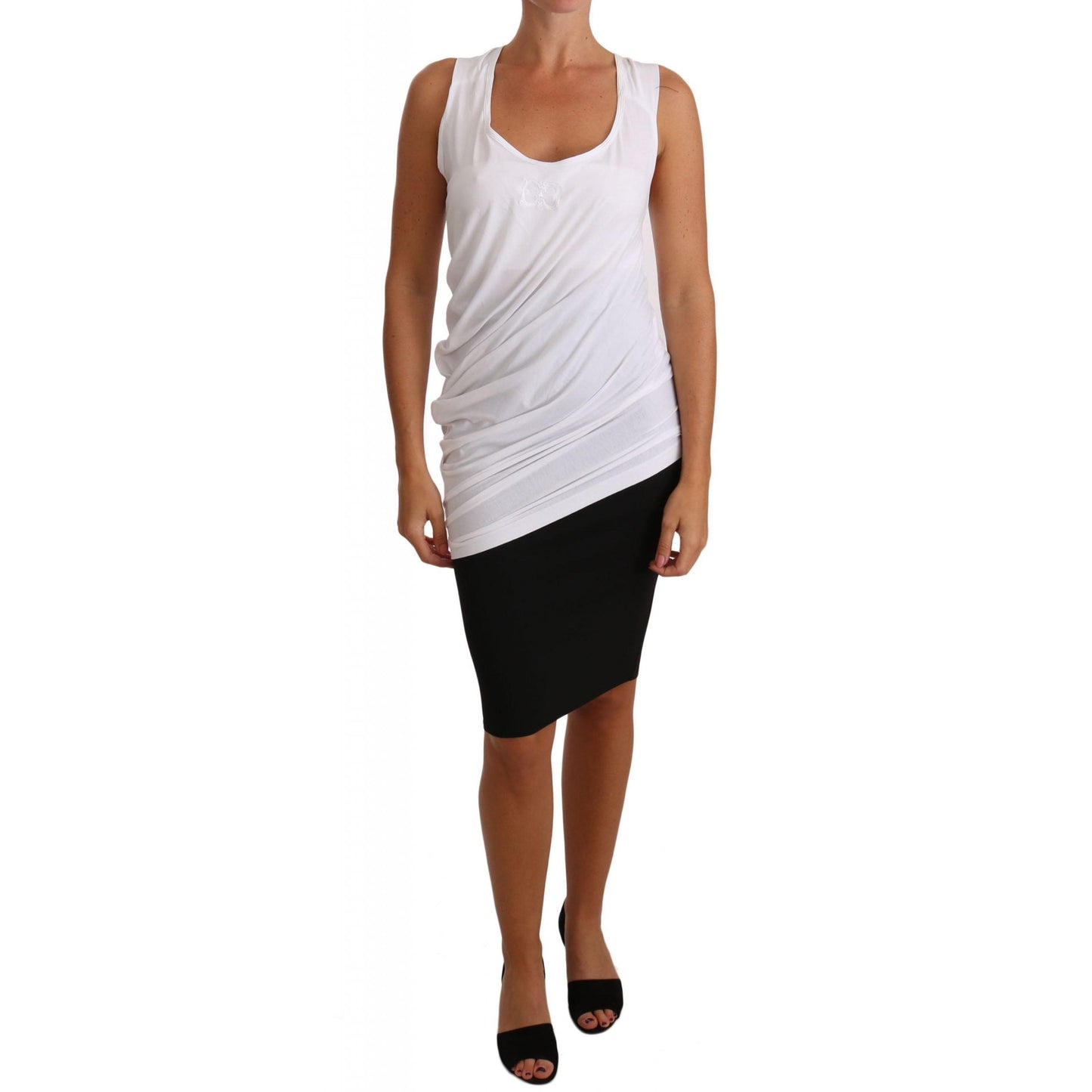 Cavalli White Top Tank CAVALLI T-Shirt Jersey