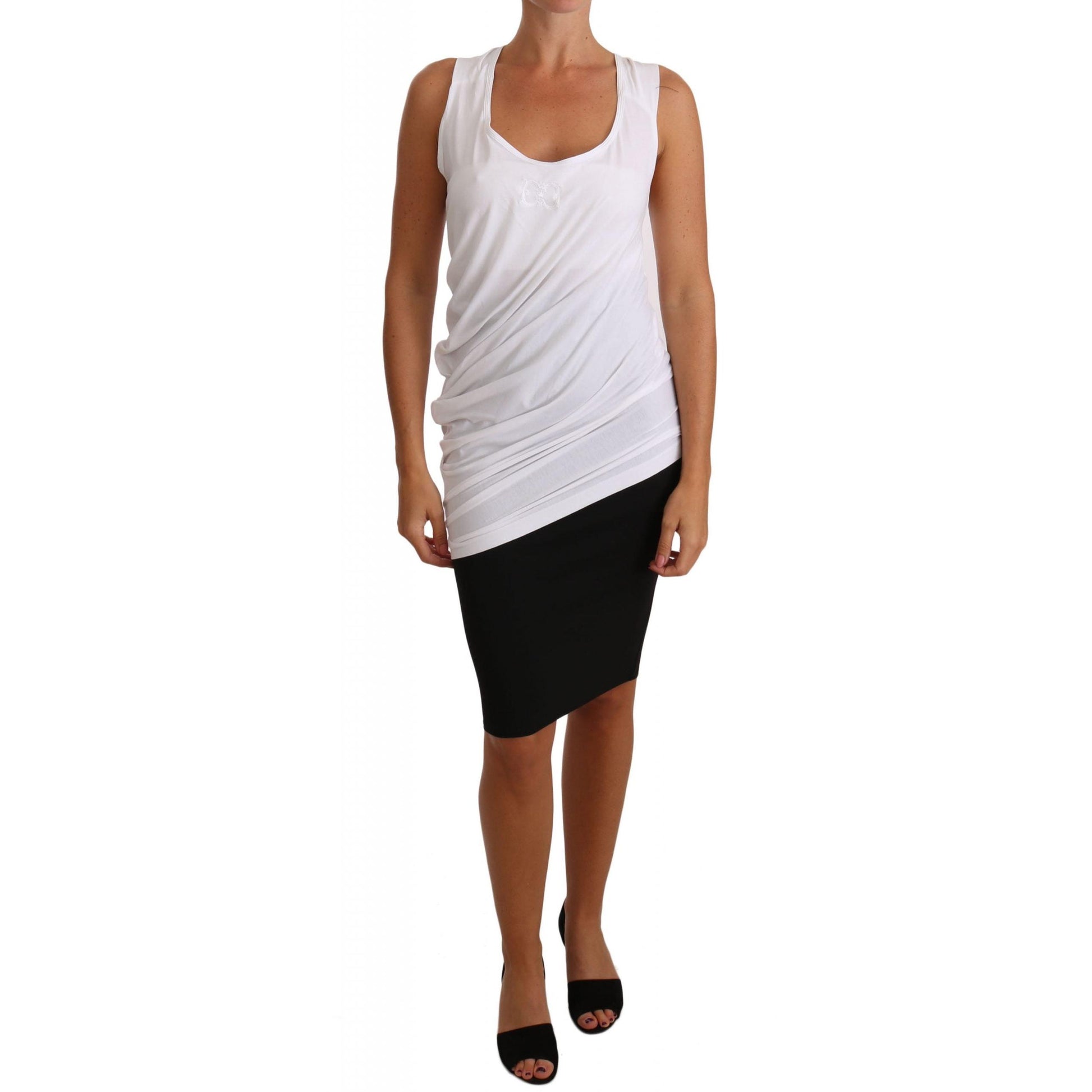 Cavalli White Top Tank CAVALLI T-Shirt Jersey