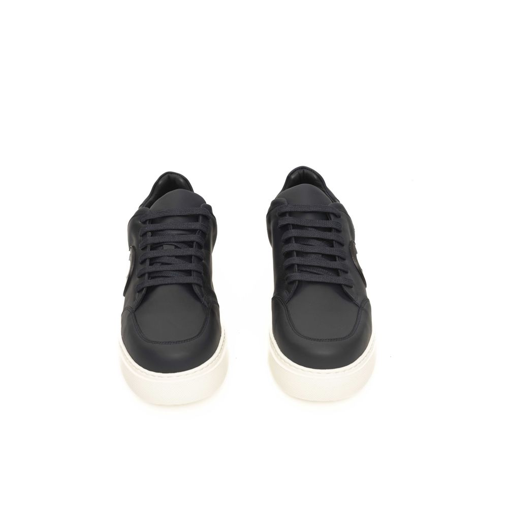 Cerruti 1881 Blue Cowhide Men Sneakers