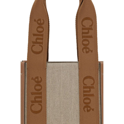 Chloé Beige Linen Shoulder Bag