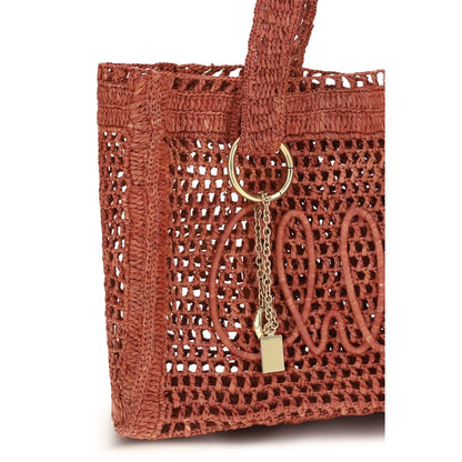 Chloé Brown Raffia Shoulder Bag
