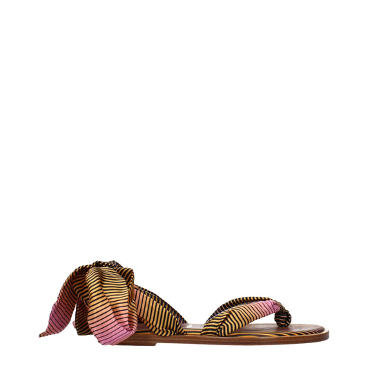 Christian Louboutin Multicolor Fabric Flip-Flop Sandals