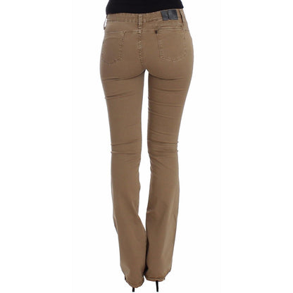 Costume National Beige Straight Leg Denim Pants Stretch Jeans