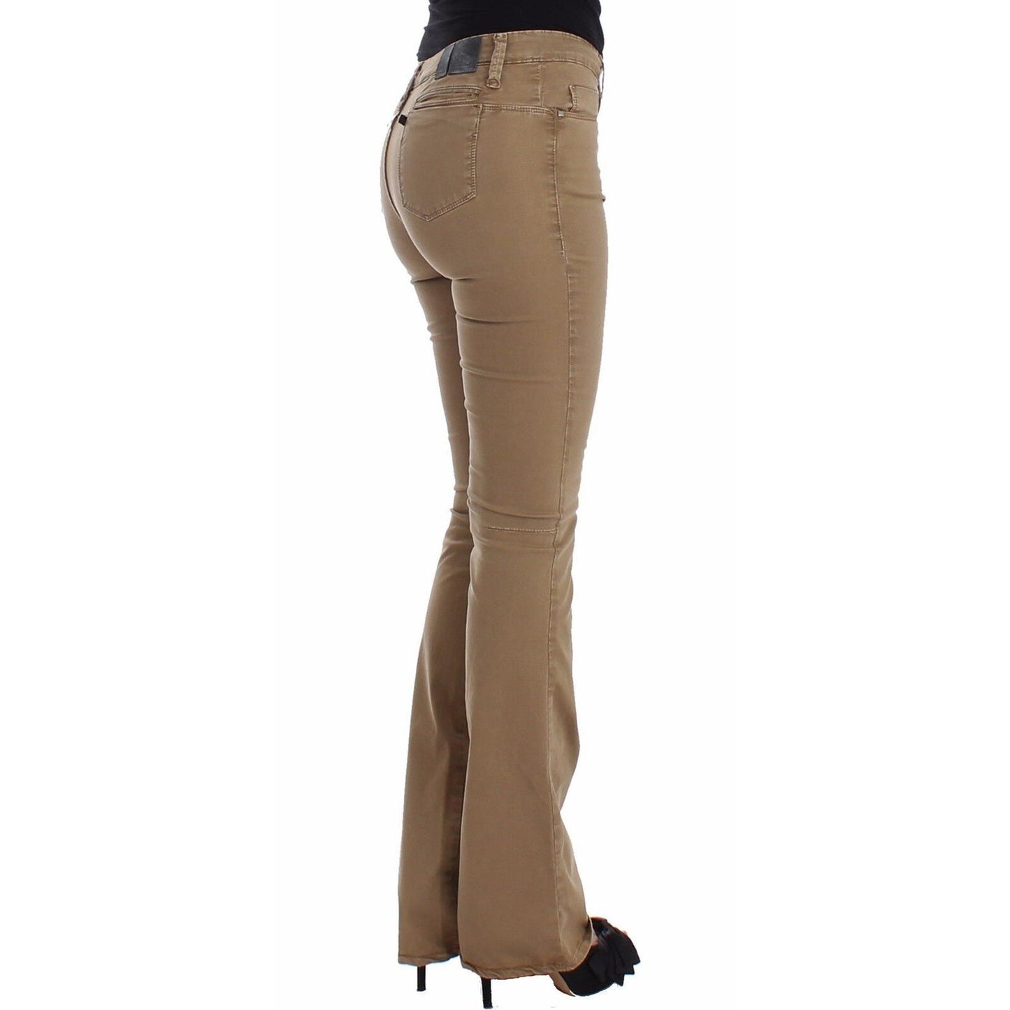 Costume National Beige Straight Leg Denim Pants Stretch Jeans