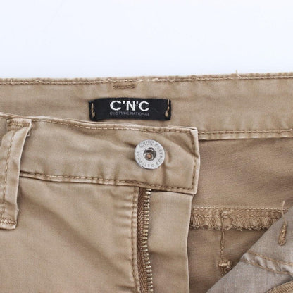 Costume National Beige Straight Leg Denim Pants Stretch Jeans