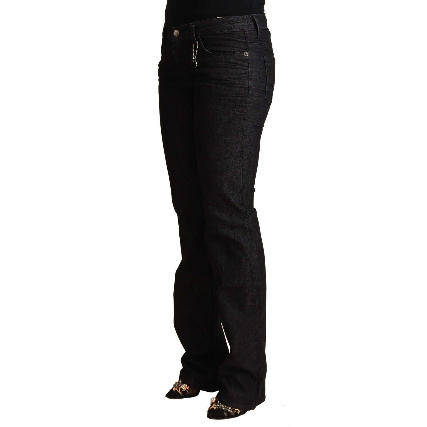 Costume National Black Cotton Low Waist Skinny Jeans