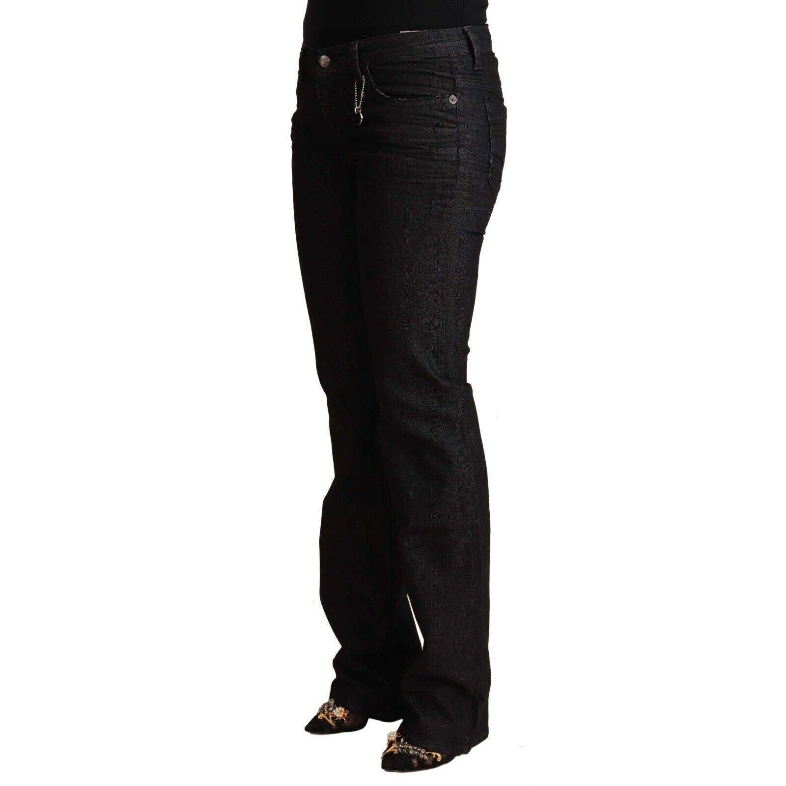 Costume National Black Cotton Low Waist Skinny Jeans