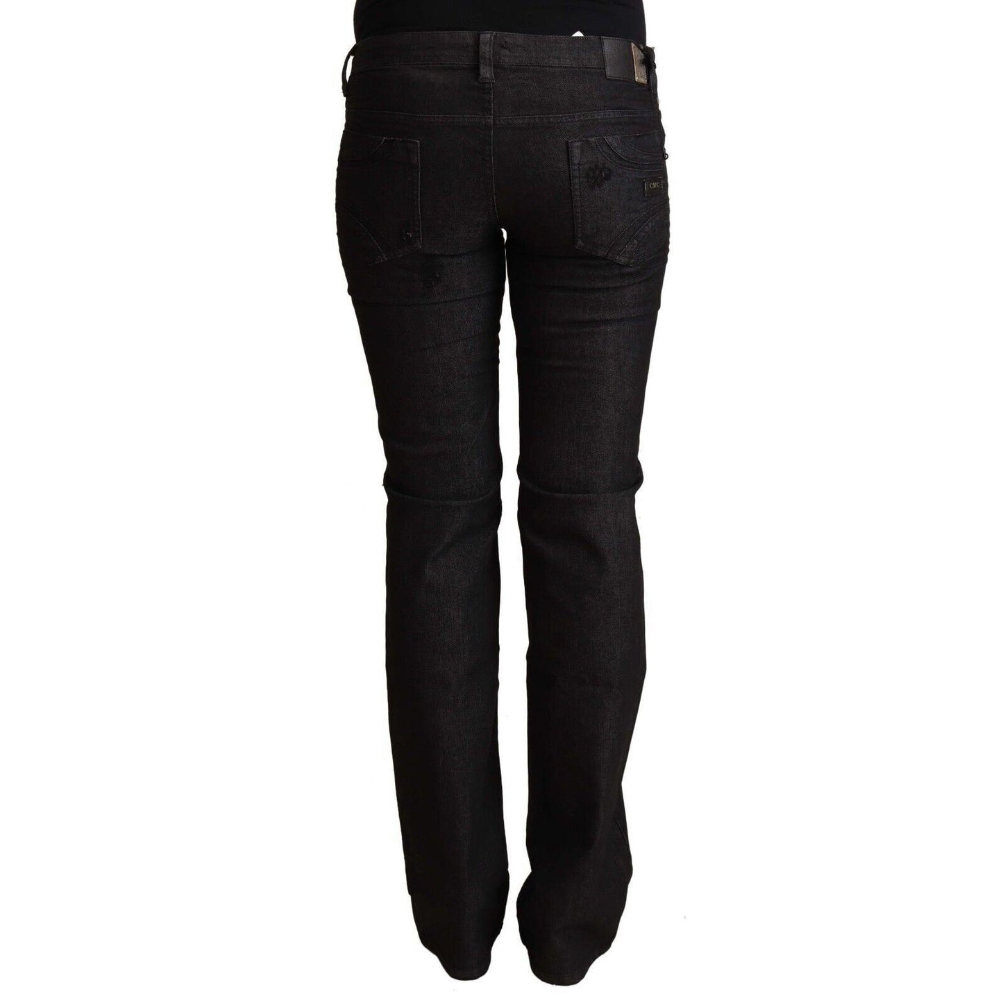 Costume National Black Cotton Low Waist Skinny Jeans