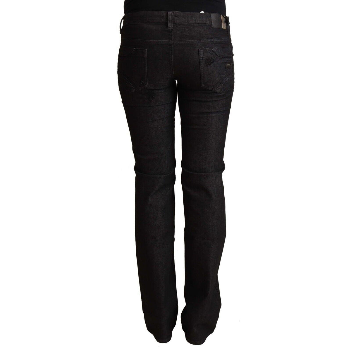 Costume National Black Cotton Low Waist Skinny Jeans