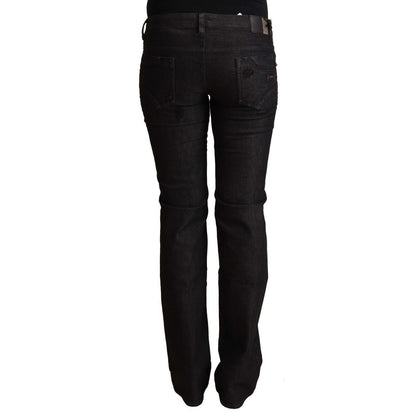 Costume National Black Cotton Low Waist Skinny Jeans