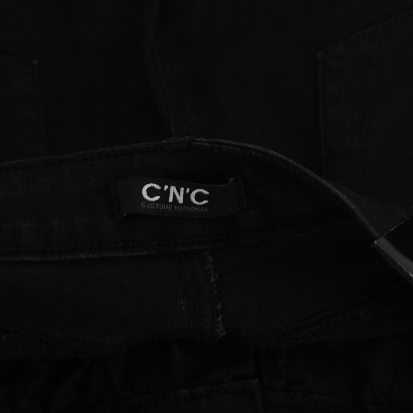 Costume National Black Embellished Mid Waist Skinny Denim Jeans