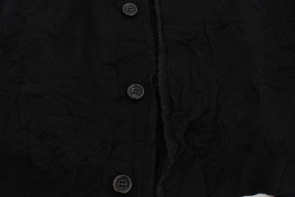 Costume National Black Fine Wool Button Cardigan
